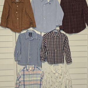 Janie and Jack Kids Button Down Shirts - Blue, Brown, White, and Pink